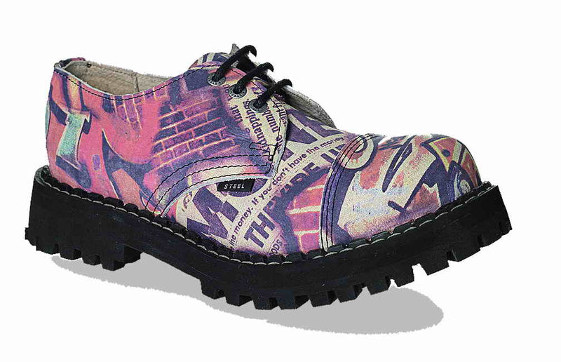 3-eyelet Shoes Steel Toe: GRAFFITI Size 37 (UK 4)