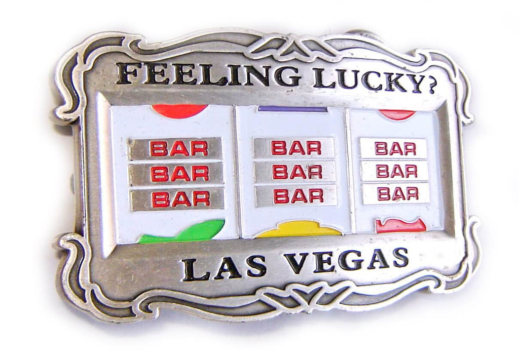 LAS VEGAS Casino SLOT MACHINE "Feelling Lucky" Belt BUCKLE