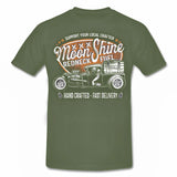 MOONSHINE - "REDNECK FUEL" HOT ROD Rockabilly T-Shirt OLIVE GREEN