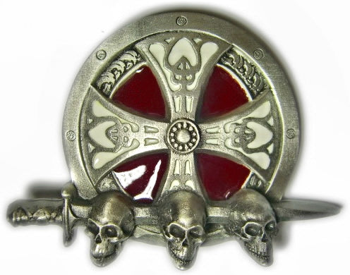 NORSE CROSS SKULLS Viking Belt BUCKLE
