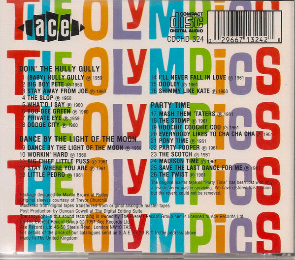 OLYMPICS (THE) - 3LPs ON 1 CD: DOIN' THE HULLY GULLY / DANCE BY THE LIGHT / PARTY TIME Fantastic CD