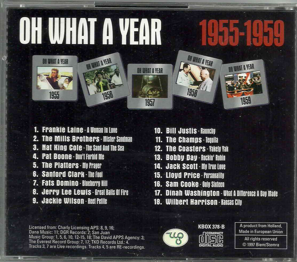 Various - OH WHAT A YEAR - 1955-1959 B CD Special Offer!