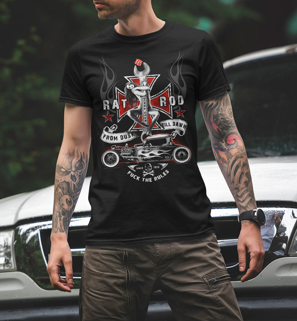 RAT ROD "From Dusk Till Dawn" - HOT ROD PIN UP Rockabilly T-Shirt