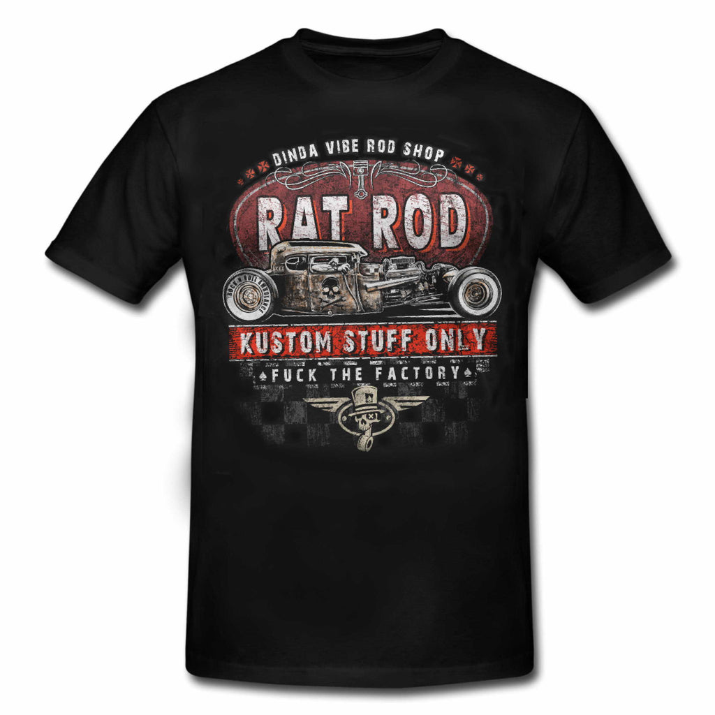 RAT ROD - KUSTOM STUFF ONLY "F*ck the factories" Official Licensed T shirt