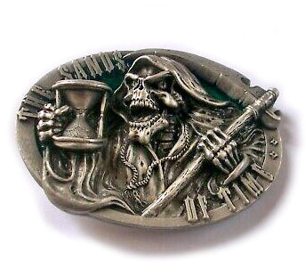 GRIM REAPER - "The Sands Of Time" Super 3D Belt BUCKLE Official and RARE