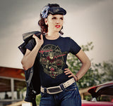 SPEED QUEEN - HOT ROD Pin Up Girl V8 Rockabilly T-Shirt Ladies
