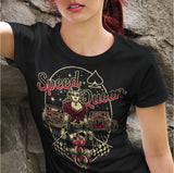 SPEED QUEEN - HOT ROD Pin Up Girl V8 Rockabilly T-Shirt Ladies