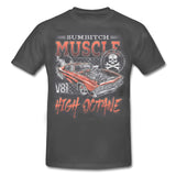 SUMBITCH - MUSCLE HIGH OCTANE V8-POWER T-Shirt GREY
