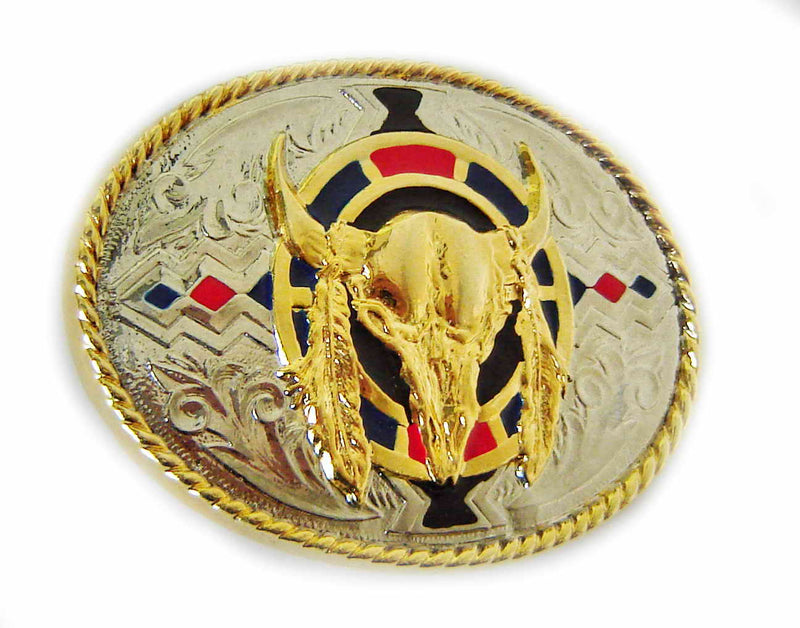 WESTERN SERIES: Cowboy BUFFALO SKULL Belt BUCKLE