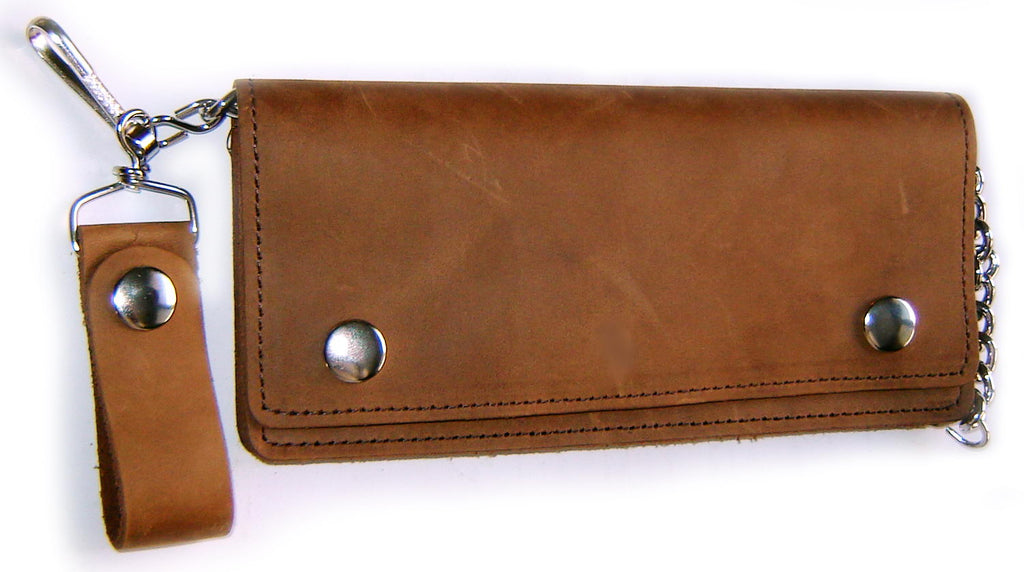Leather WALLET Classic Special Made in USA - BROWN XL Long Edition