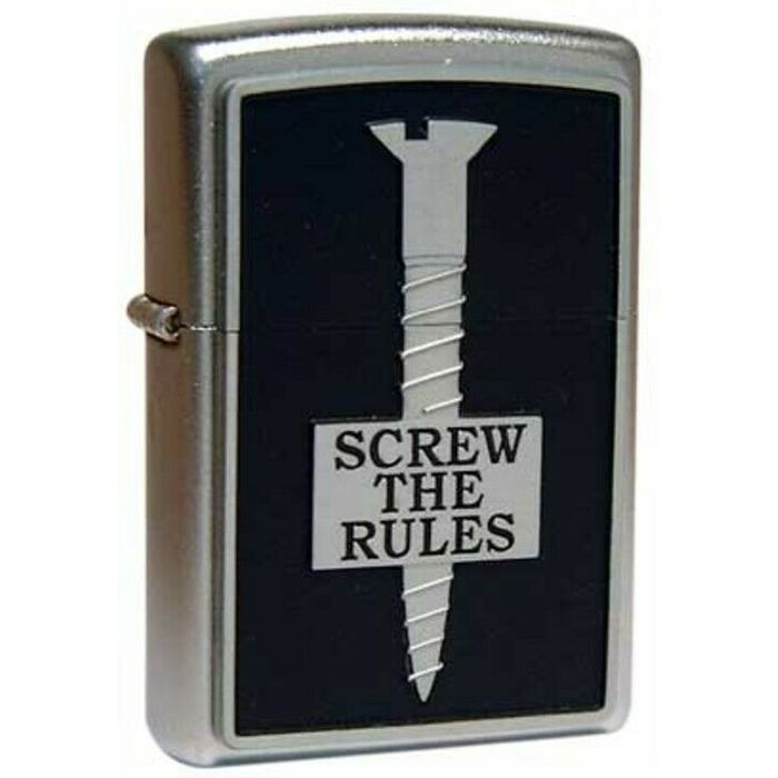 Zippo SCREW THE RULES Funny Special Series