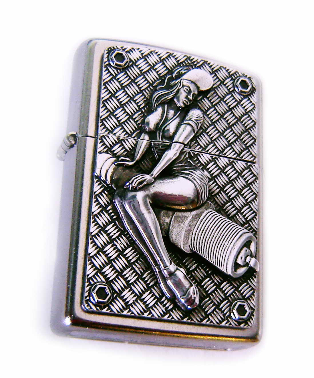 Zippo PIN UP SPARK GIRL MECHANIC Special 3D Massive Plate