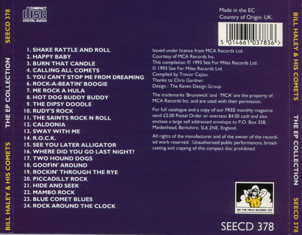BILL HALLEY & HIS COMETS - THE EP COLLECTION 25 tracks Super CD