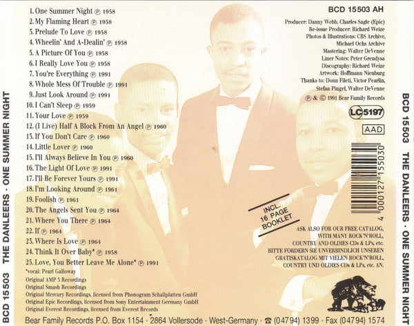 DANLEERS (THE) - ONE SUMMER NIGHT 25 Tracks! Exceptional Very Rare CD