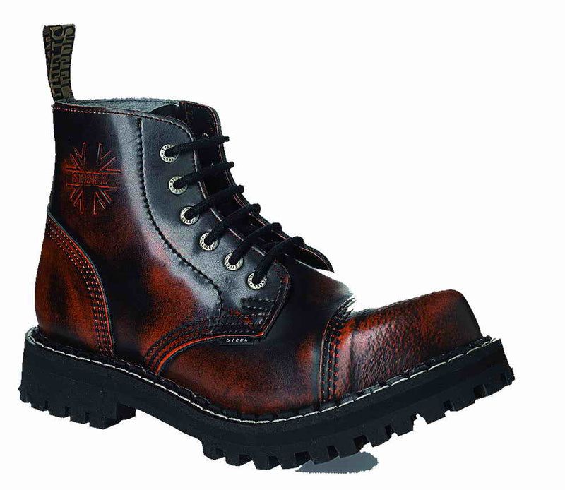 6-eyelet Shoes-Boots Steel Toe: ORANGE VULCANO Size 41 (UK 7)