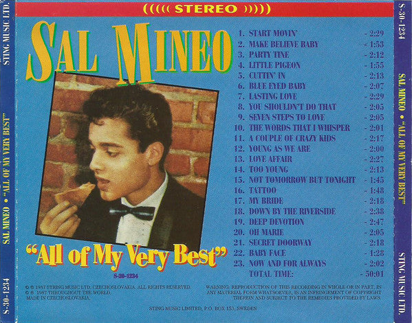 SAL MINEO - All of My Very Best  VERY RARE CD!