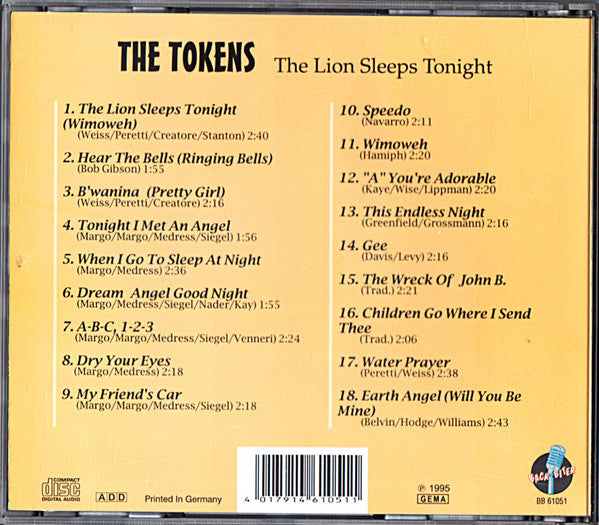 TOKENS (THE) - THE LION SLEEPS TONIGHT Doo-Wop Collectible CD